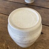 Duo de petits vases abstraits, ton écru, West Germany, 1960