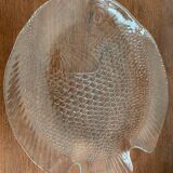 Plat poisson vintage en verre
