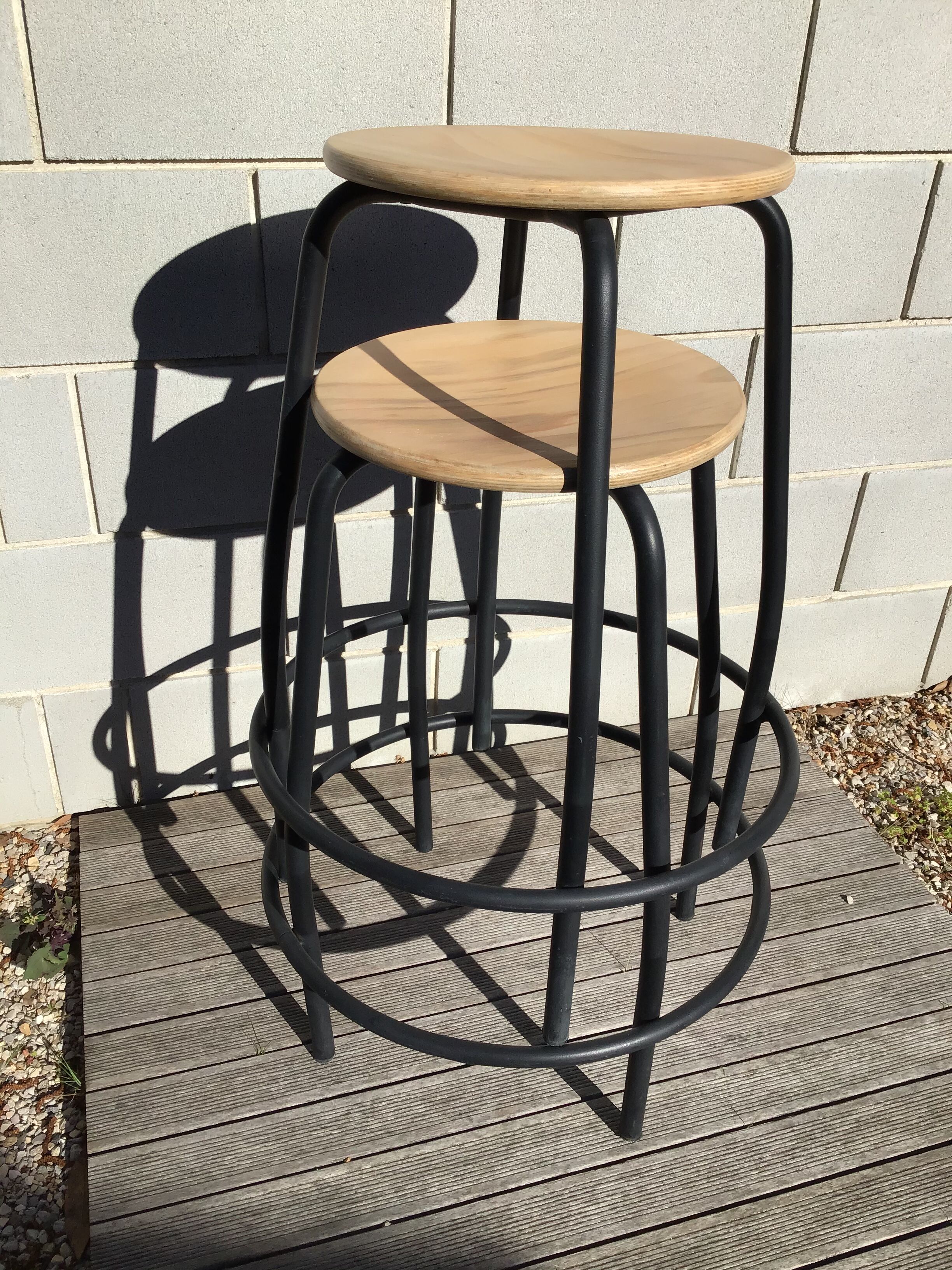 2 High workshop high natural wood black metal workshop