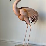 Old decorative pink flame in painted metal