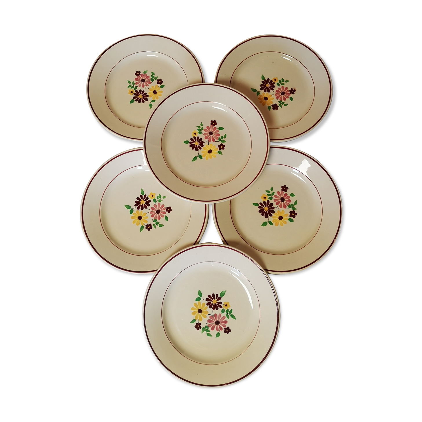 Assiettes à dessert faïence dlg digoin