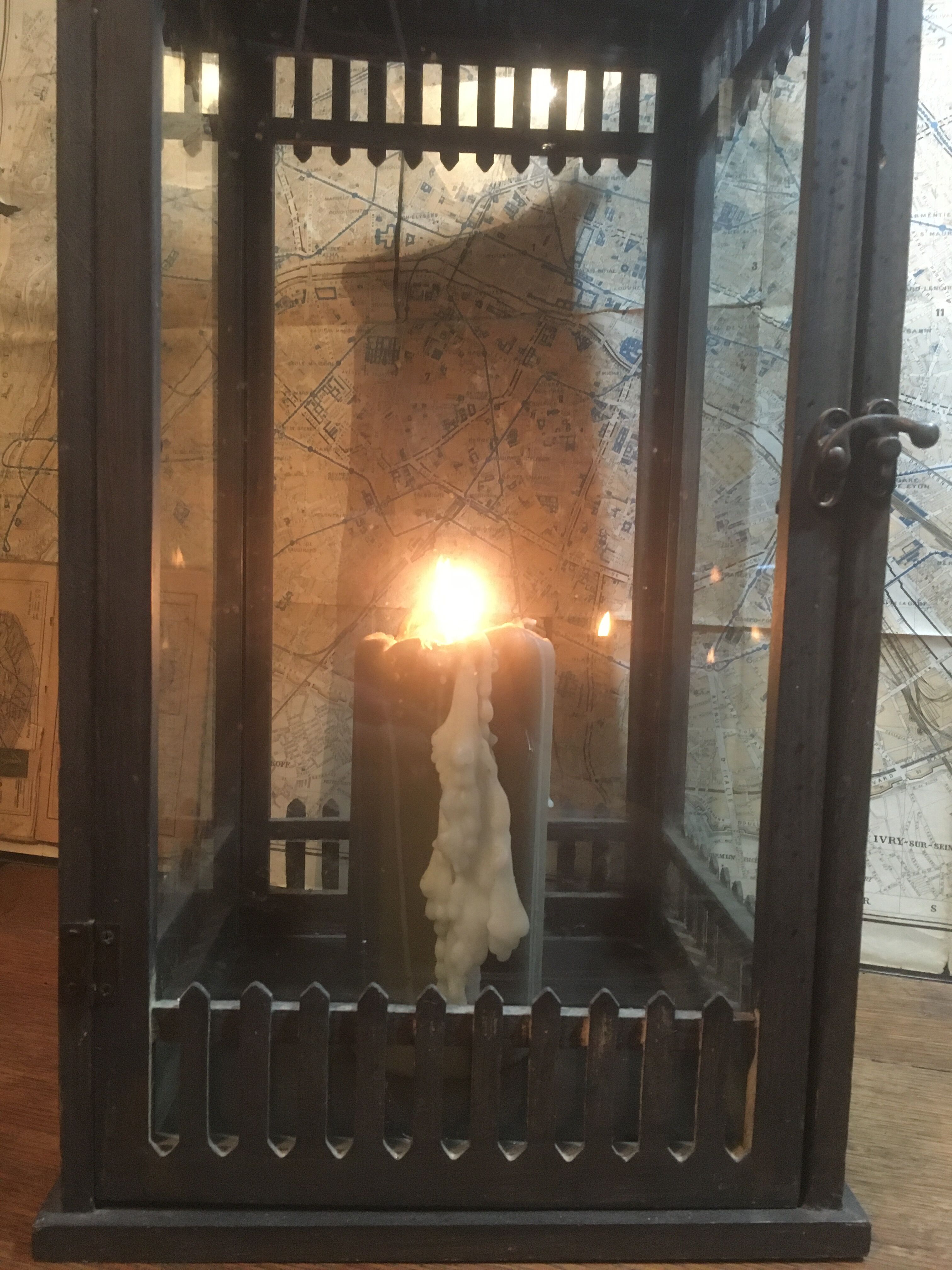 Wood and iron photophore lantern