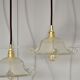 Deux suspensions en verre art deco forme pagode