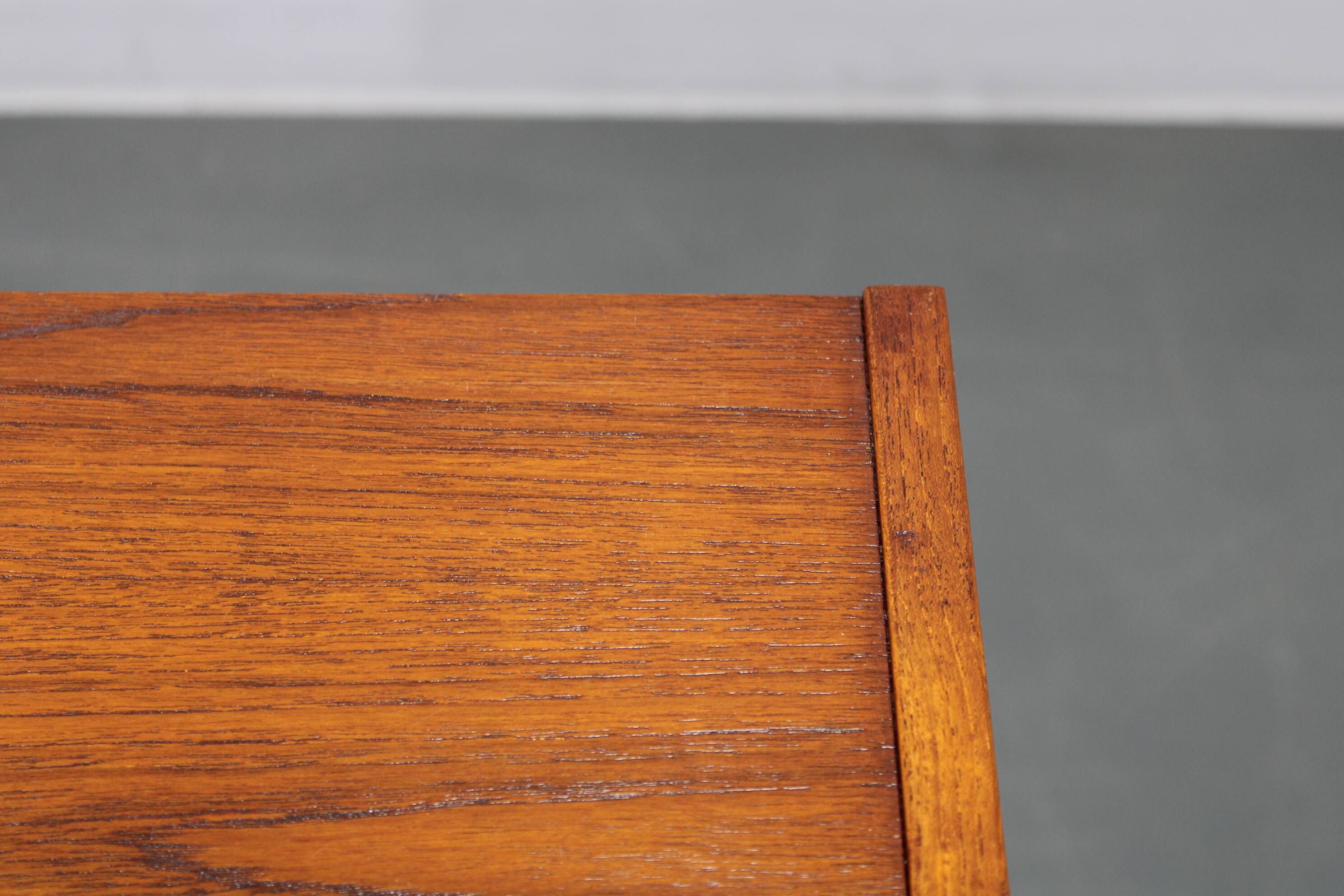 Danish mid-century teak cabinet with sliding doors, refurbished, 1960s