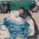 Post-impressionism school - nannies and children to the garden of Luxembourg - Circa 1910