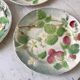 Trio of St Clement dessert plates in 19th century slip