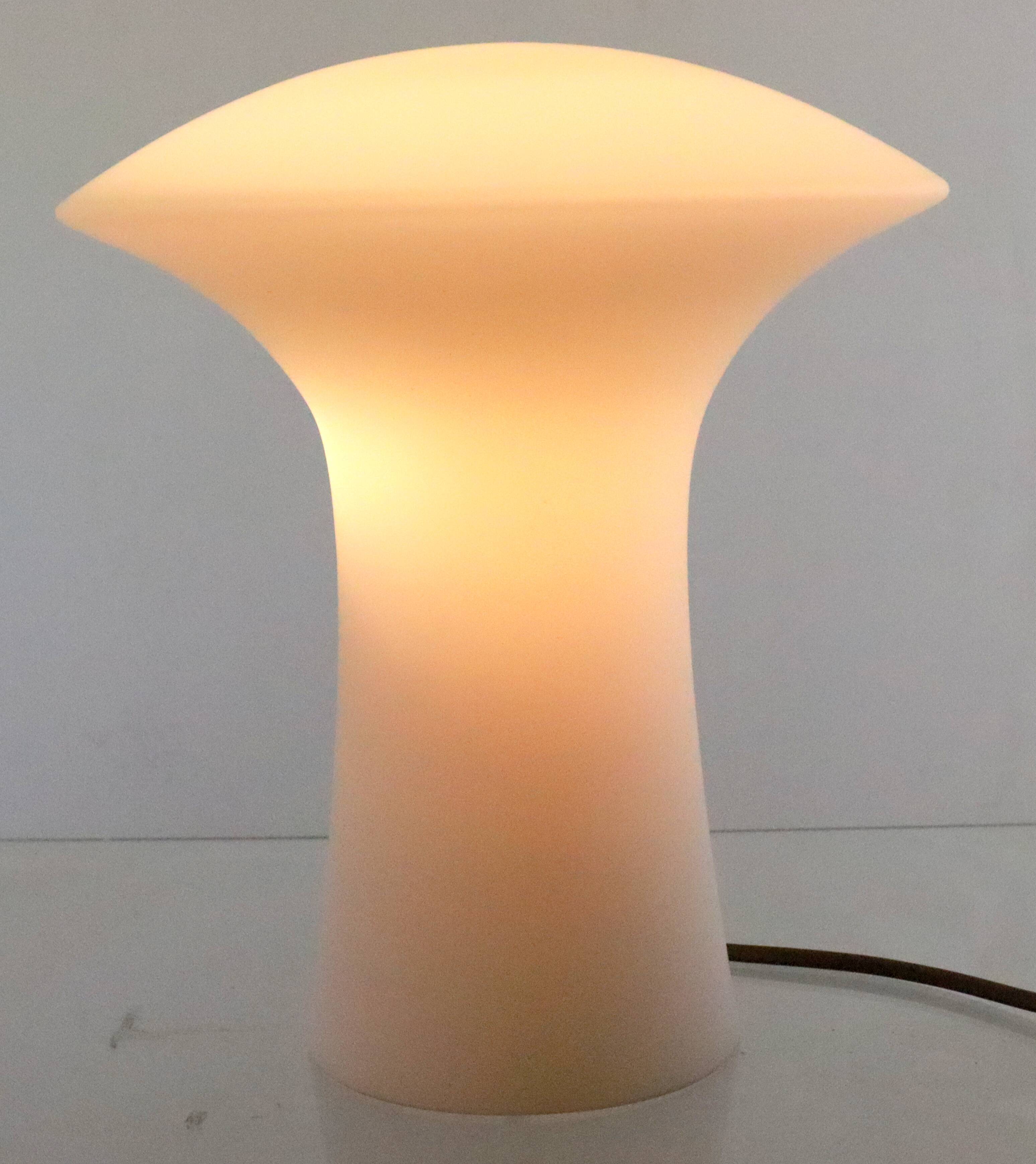 Milk glass mushroom lamp