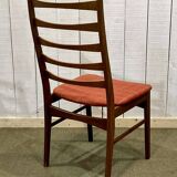 Set of 6 Danish teak chairs with fabric seats - 1960s