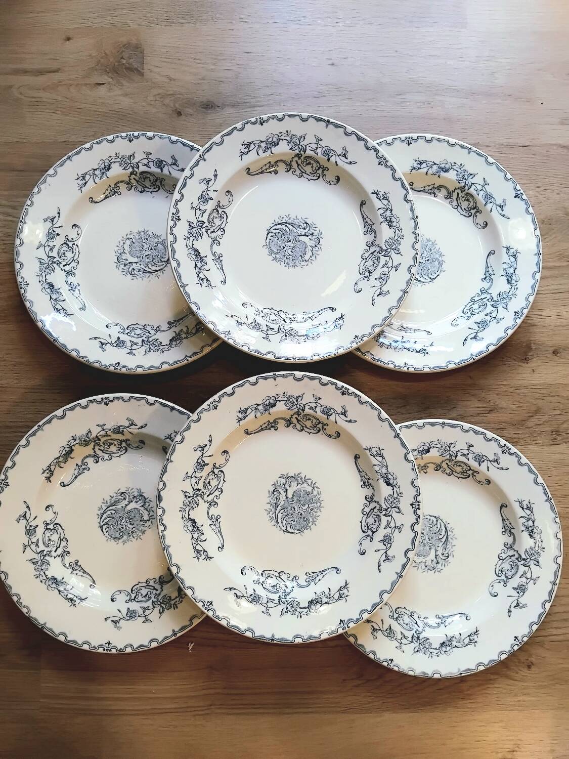 6 Ironstone Soup Plates
