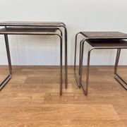 Rare Bauhaus chrome Nesting Tables B9, Marcel Breuer-Thonet License Mucke M