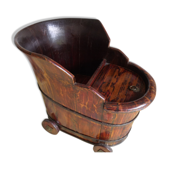 Baignoire enfant bois chinoise vintage 19ème