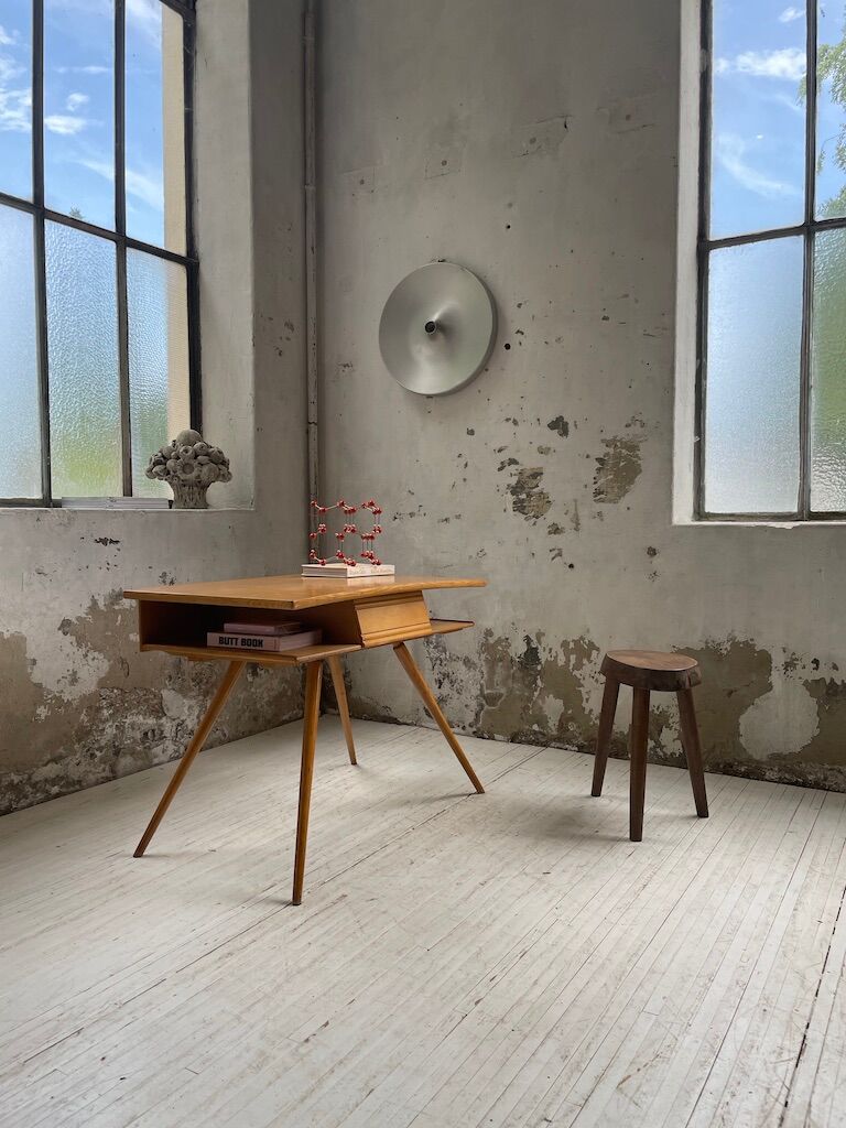 Vintage oak compass desk