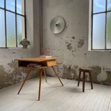 Vintage oak compass desk