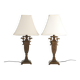 Chinoiserie Faux Rattan Amphora Table Lamps by Aneta, Sweden 1980's