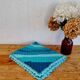 Vintage turquoise and lagoon blue crochet children's blanket