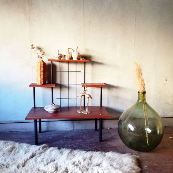 Vintage wood and metal door-plants