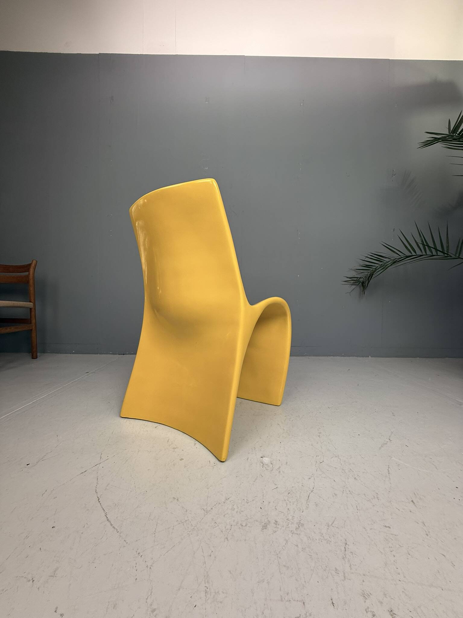 Sculptural Molded Fiberglass Chair, Europe, 1970s