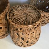 Wicker basket trio