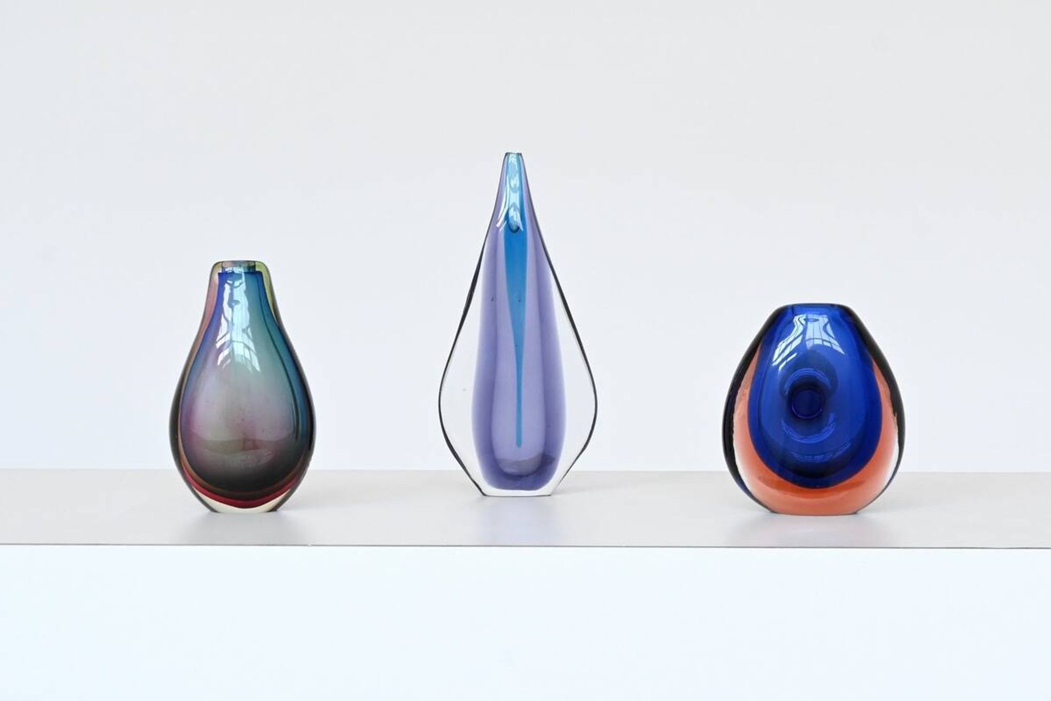 Flavio Poli Sommerso "Teardrop" vase Murano glass Seguso Italy 1960