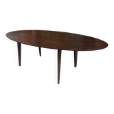 Oval table in ziricote and solid oak