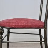Chaises d'appoint chiavarine style régence hollywood en laiton et velours, set de 2