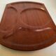 Pair of wooden snack meal trays with compartments.