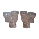 Series of 6 glasses, XXth
