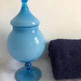 Blue opaline cup, bathroom decoration
