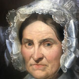 Wore "Lady in the Headdress." Oil on canvas between 1820 and 1860. Unsigned. Old frame.