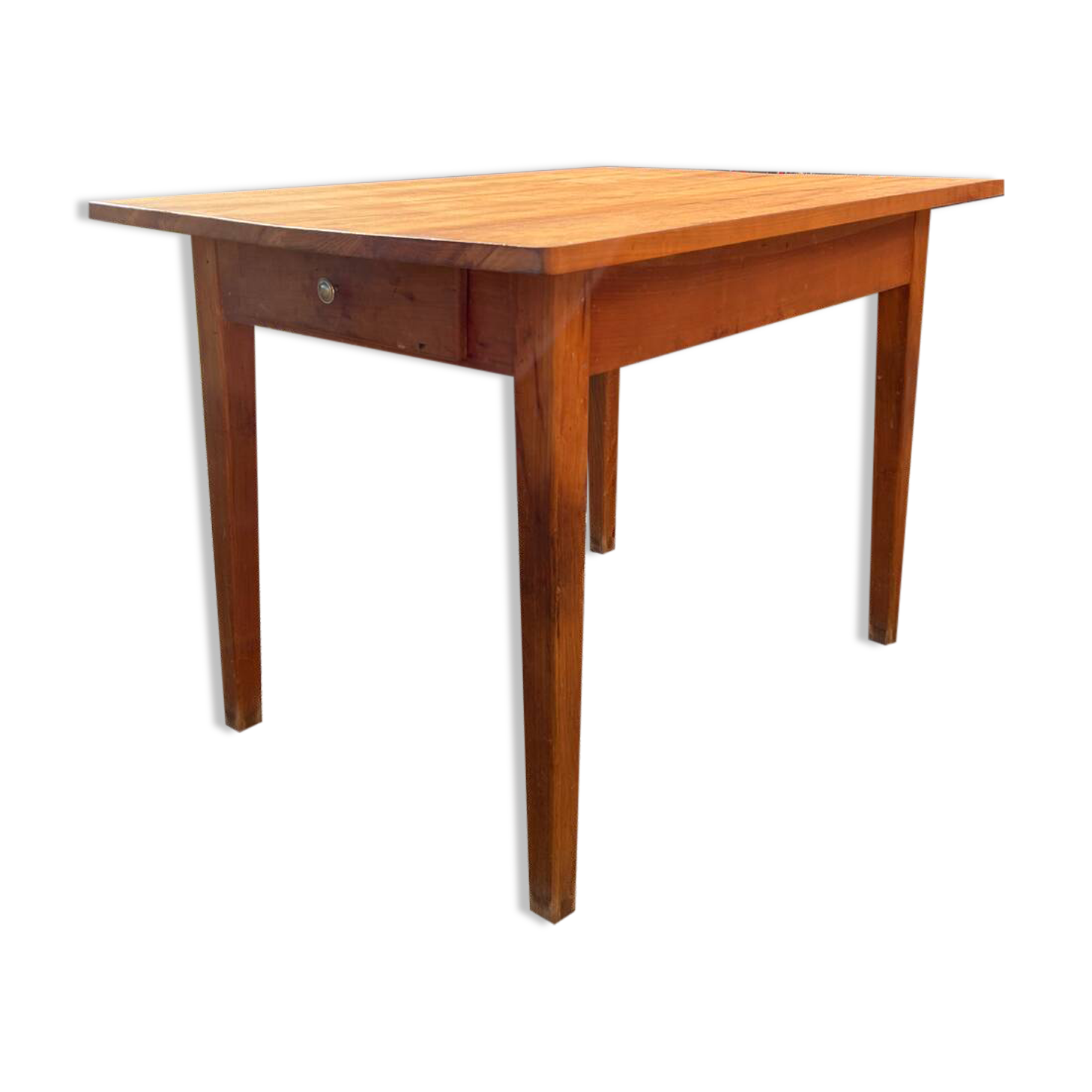 Solid wood table with side drawers