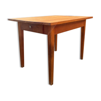 Solid wood table with side drawers