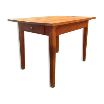 Solid wood table with side drawers