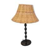 Lampe en osier et fer