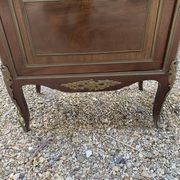 19th/20th century mahogany display cabinet, marble top and glass sides.