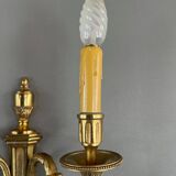Pair of Gilt Bronze Wall Sconces, Louis XVI Style, 20th Century