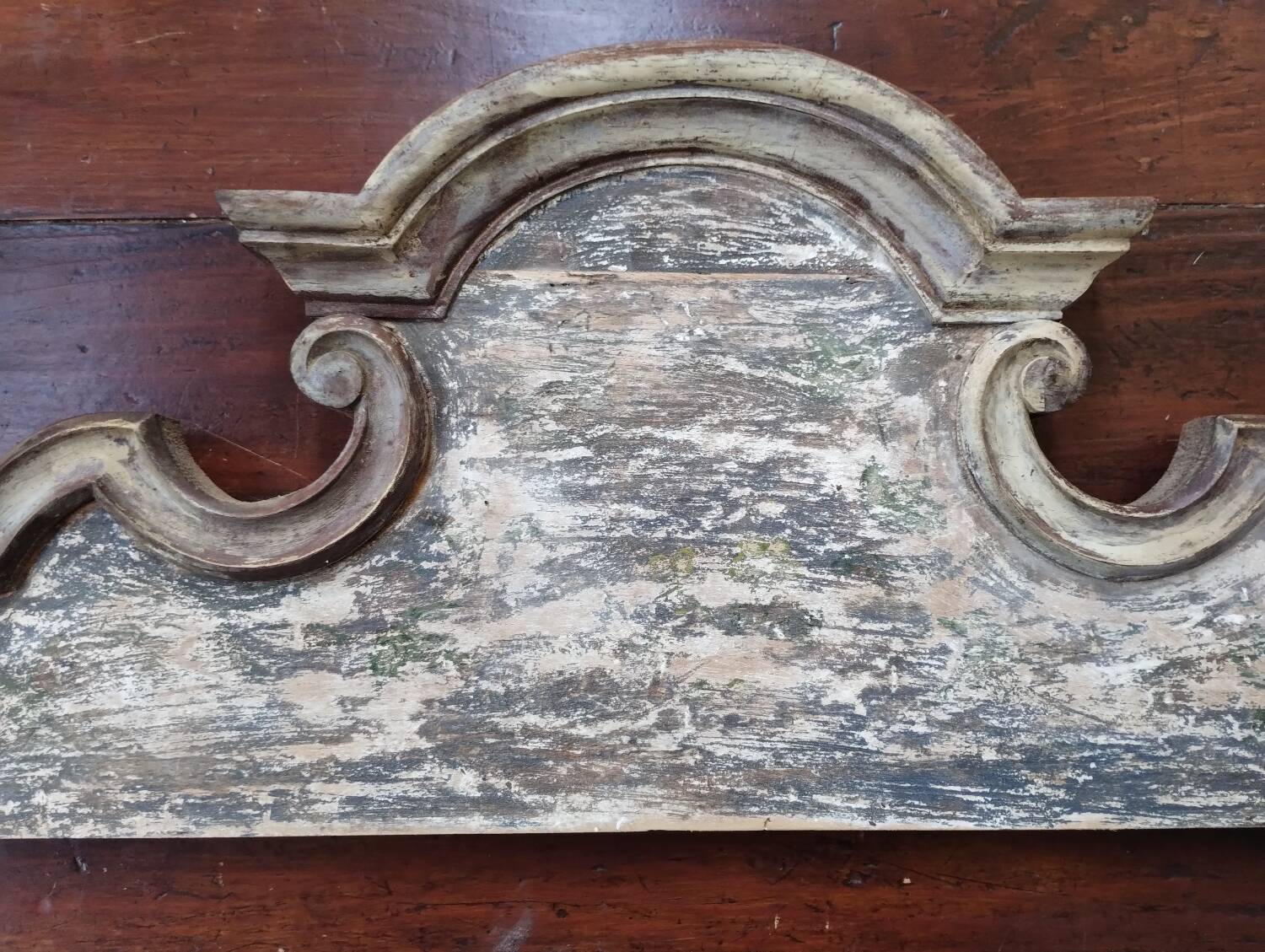 Wooden door pediment