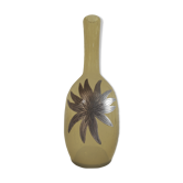 50-year-old soliflora vase in green bulled glass and pewter flower