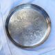 Silver metal serving tray brand flagship openwork border