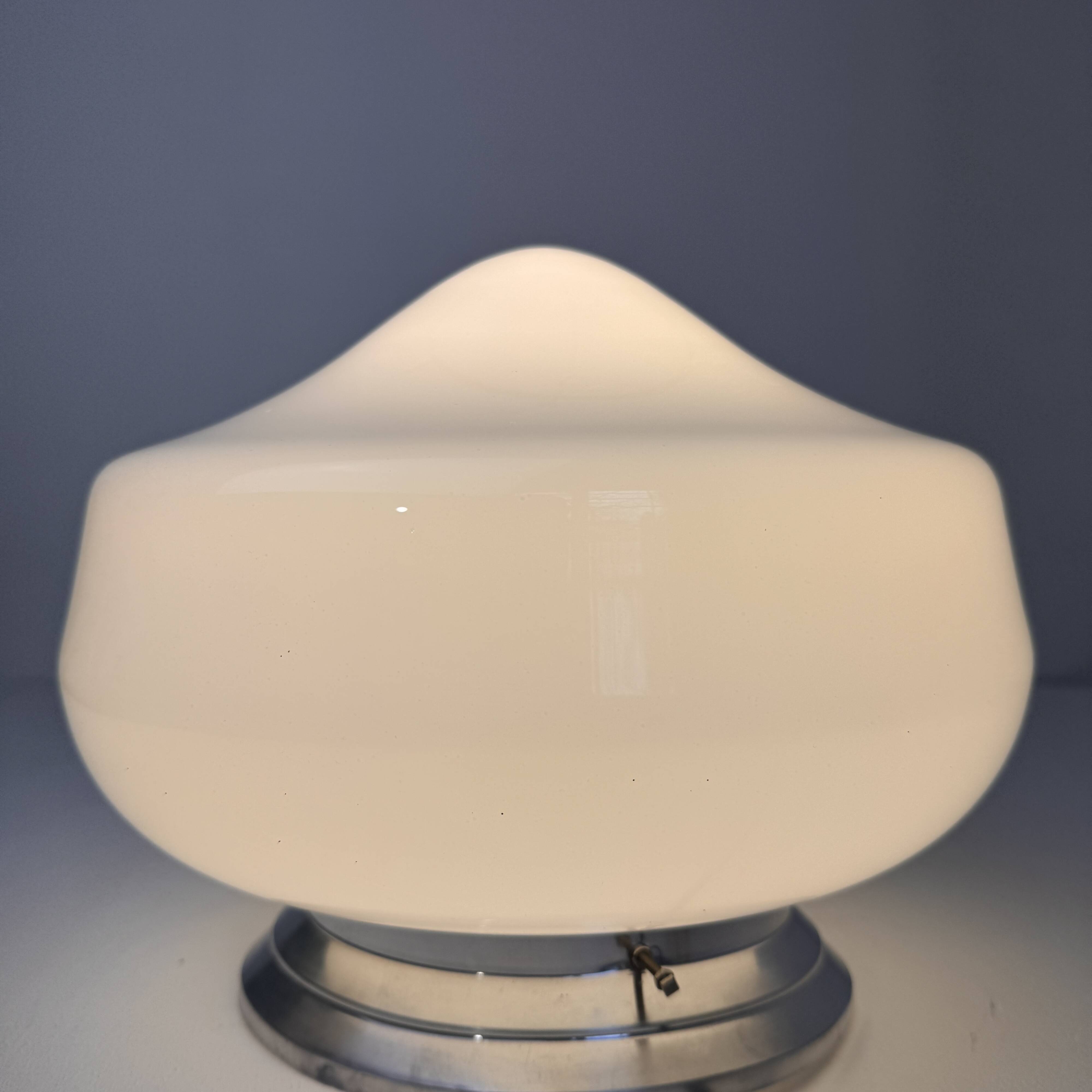 Antique ceiling light or vintage wall light in xl opaline