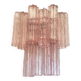 Applique murale contemporaine rose "Tronchi" dans le style Venini