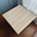 Light beige travertine square coffee table