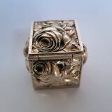 Silver Plated Repousse Personal Ashtray Rich Decorated with Roses