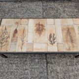 Roger Capron "herbarium" rectangular coffee table with patinated steel structure