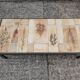 Roger Capron "herbarium" rectangular coffee table with patinated steel structure