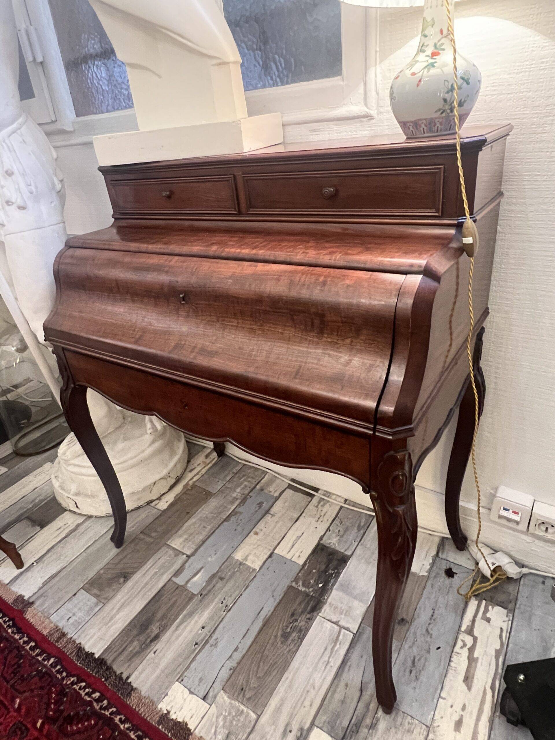 Small Napoleon III mahogany secretary desk, 19th century