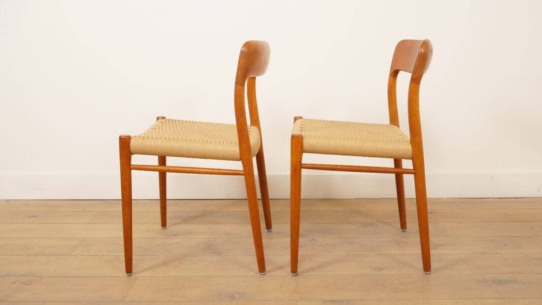 2 x vintage dining chairs | Niels Otto Møller | Model 75 | Teak