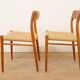 2 x vintage dining chairs | Niels Otto Møller | Model 75 | Teak