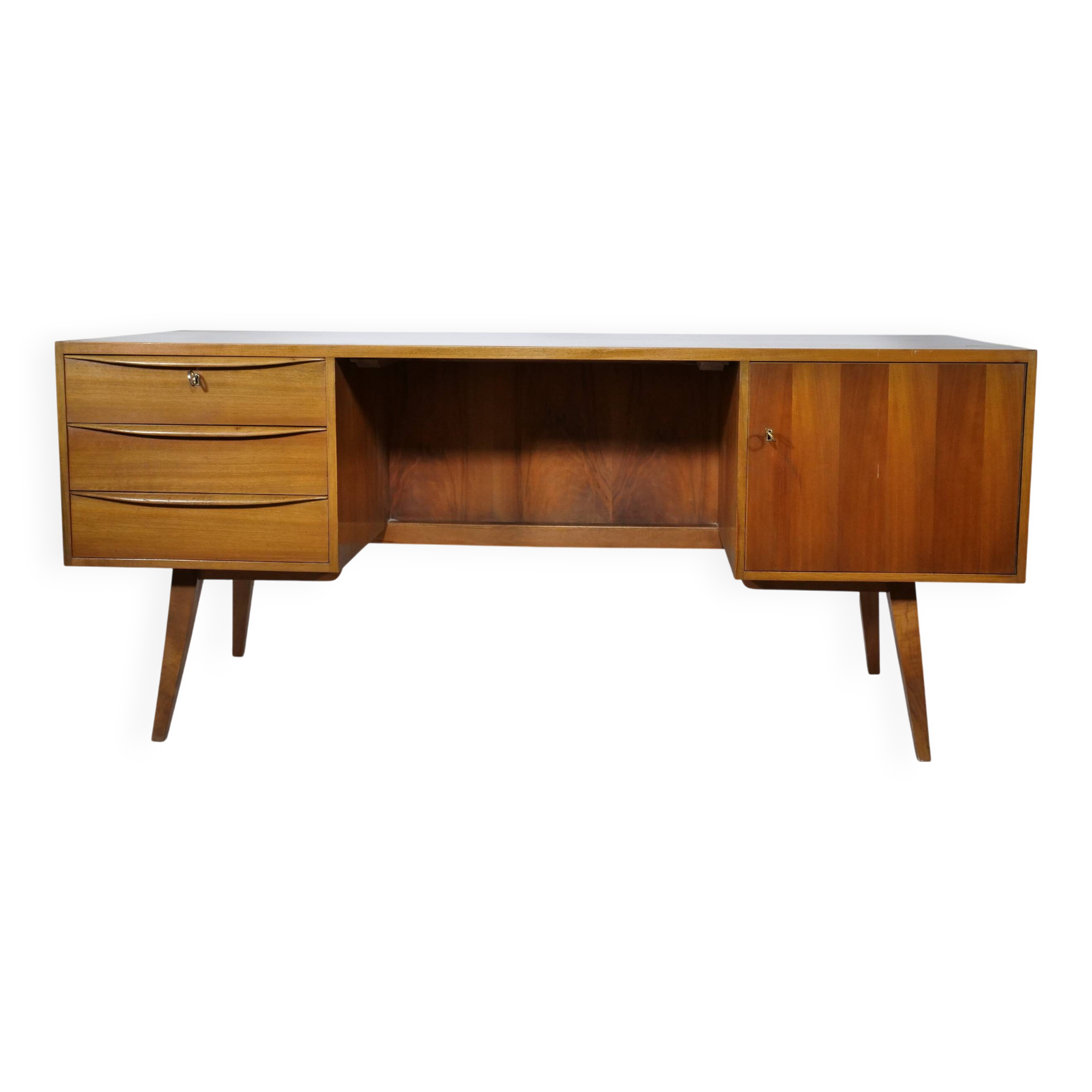Bureau de direction en noyer, années 1960