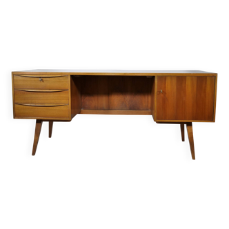 Walnut Executive Desk – 1960s Mid-Century Design Office Table