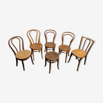 Lot de 5 chaises bistrot avec 1 tabouret